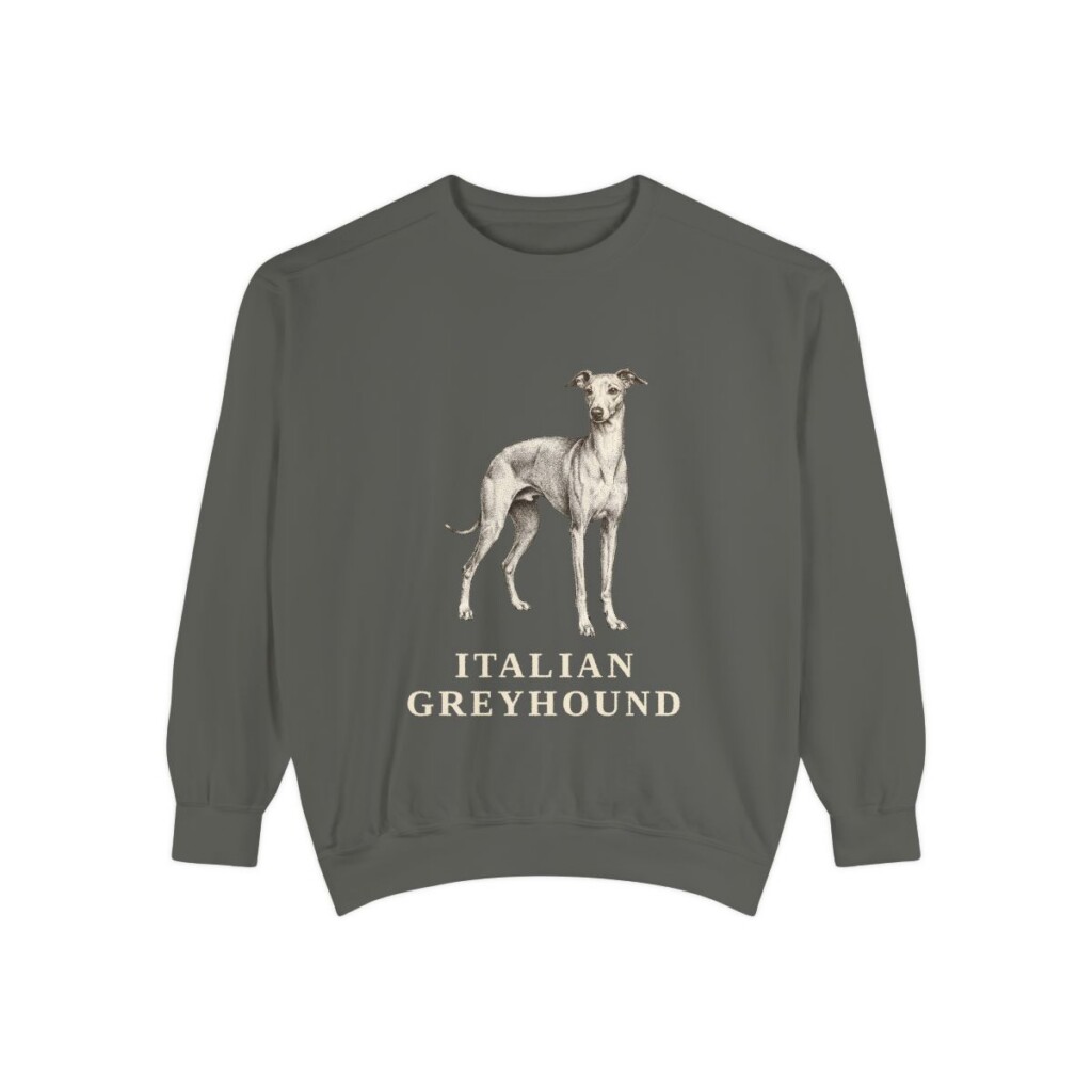 italian-greyhound-sweatshirt-pepper Italian Greyhound Sweatshirt, Pepper, front view