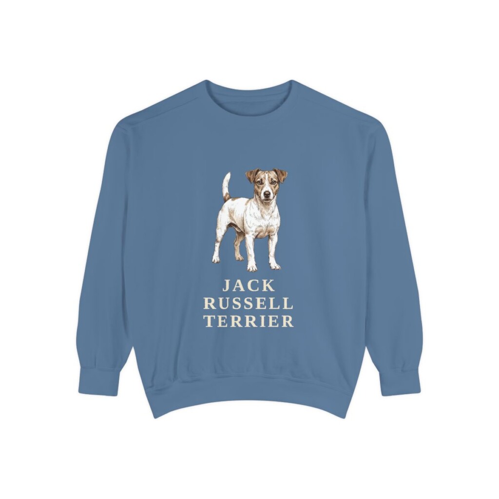 jack-russell-terrier-sweatshirt-blue-jean Jack Russell Terrier Sweatshirt, Blue Jean, front view
