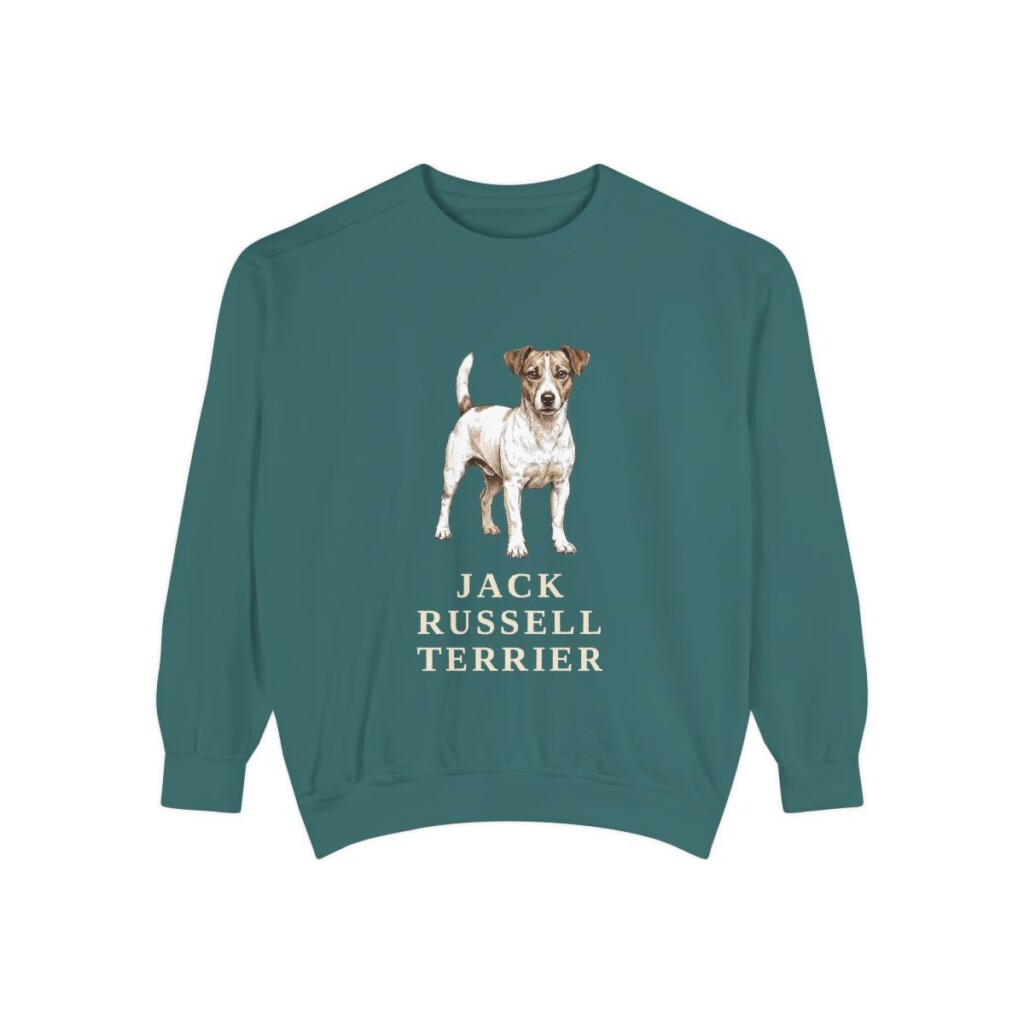 jack-russell-terrier-sweatshirt-blue-spruce Jack Russell Terrier Sweatshirt, Blue Spruce, front view