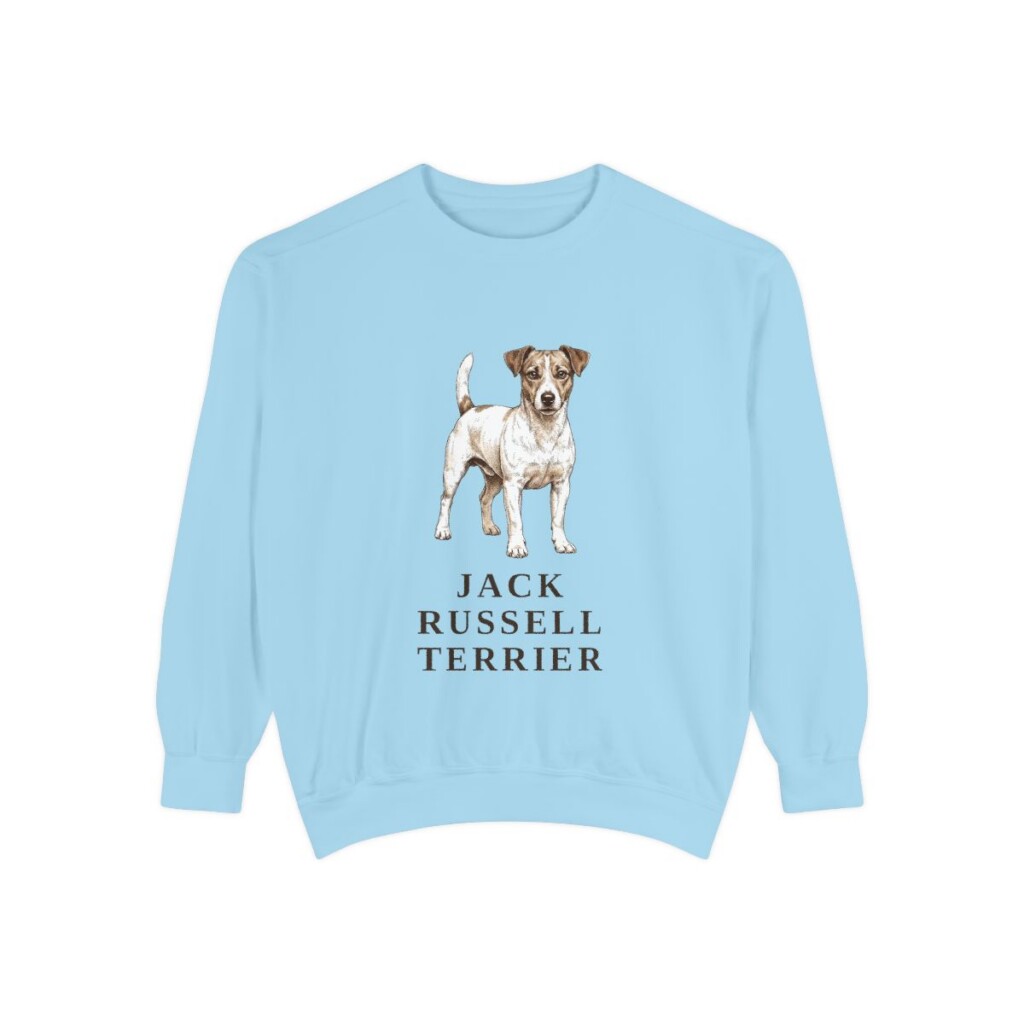 jack-russell-terrier-sweatshirt-chambray Jack Russell Terrier Sweatshirt, Chambray, front view