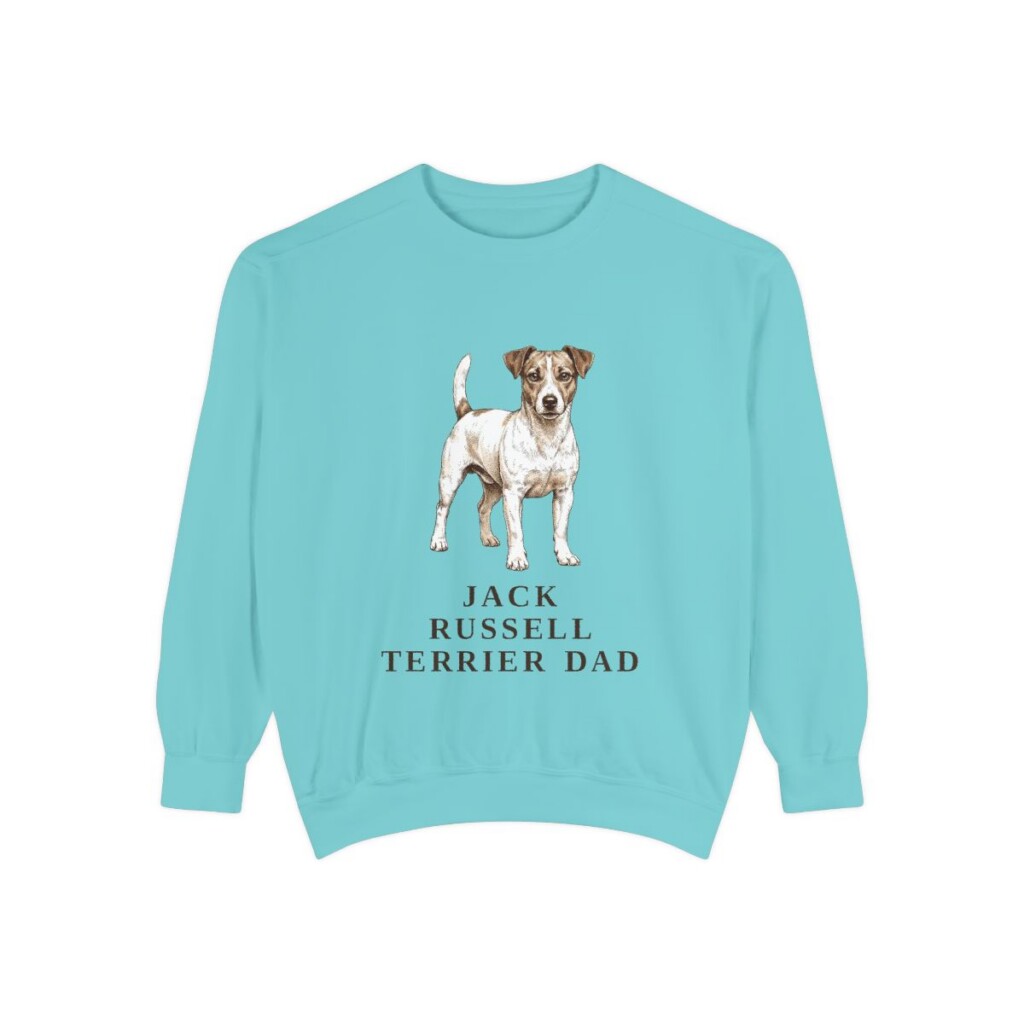 Jack Russell Terrier Dad Sweatshirt, Chalky Mint, front view