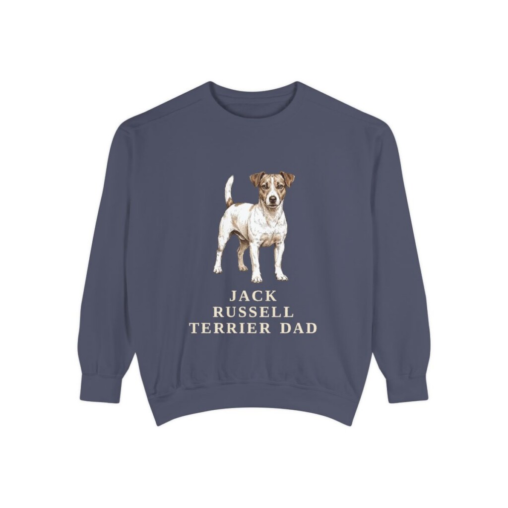 Jack Russell Terrier Dad Sweatshirt, Denim, front view