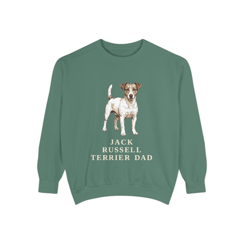 Jack Russell Terrier Dad Sweatshirt, Light Green, front view
