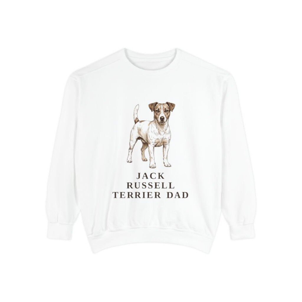 Jack Russell Terrier Dad Sweatshirt, White, front view