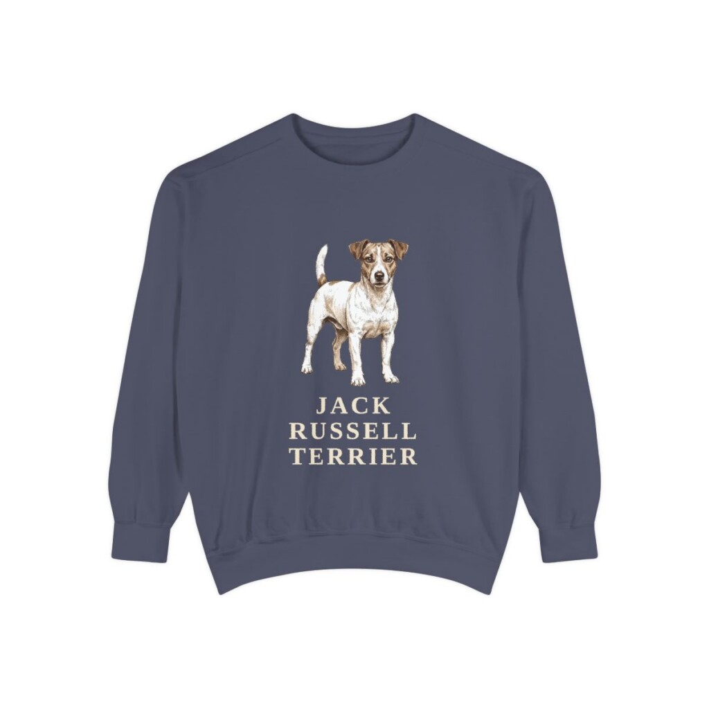 jack-russell-terrier-sweatshirt-denim Jack Russell Terrier Sweatshirt, Denim, front view