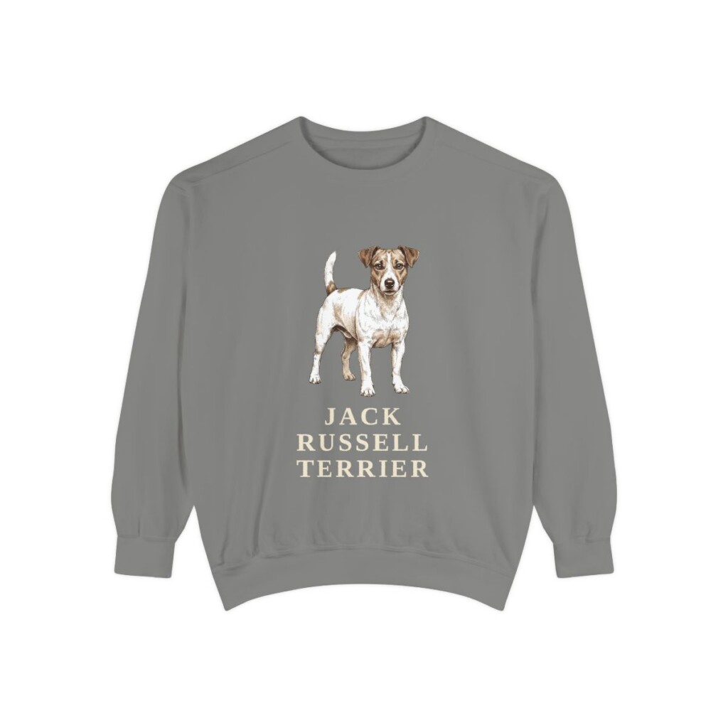 jack-russell-terrier-sweatshirt-grey Jack Russell Terrier Sweatshirt, Grey, front view