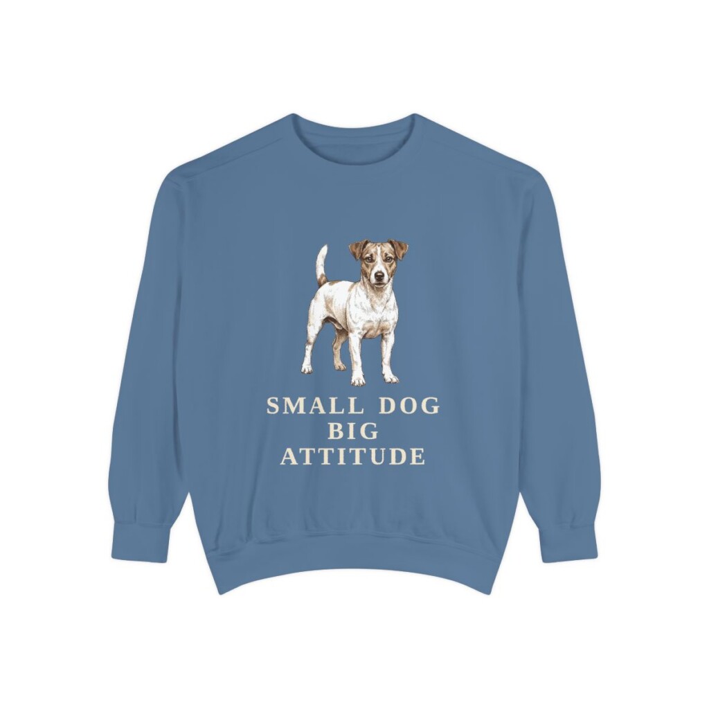 Jack Russell Terrier Humor Sweatshirt, Blue Jean, front view