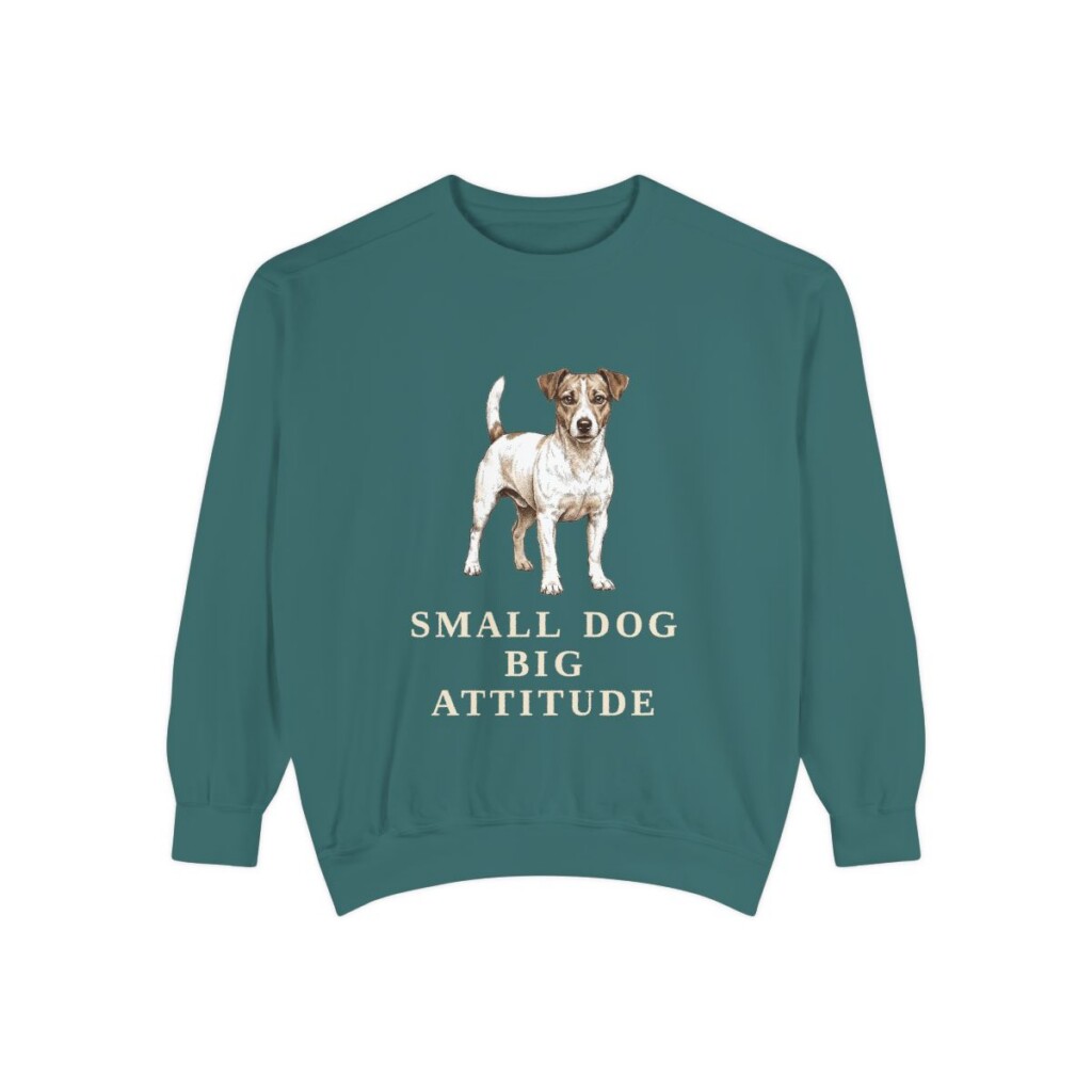 Jack Russell Terrier Humor Sweatshirt, Blue Spruce, front view