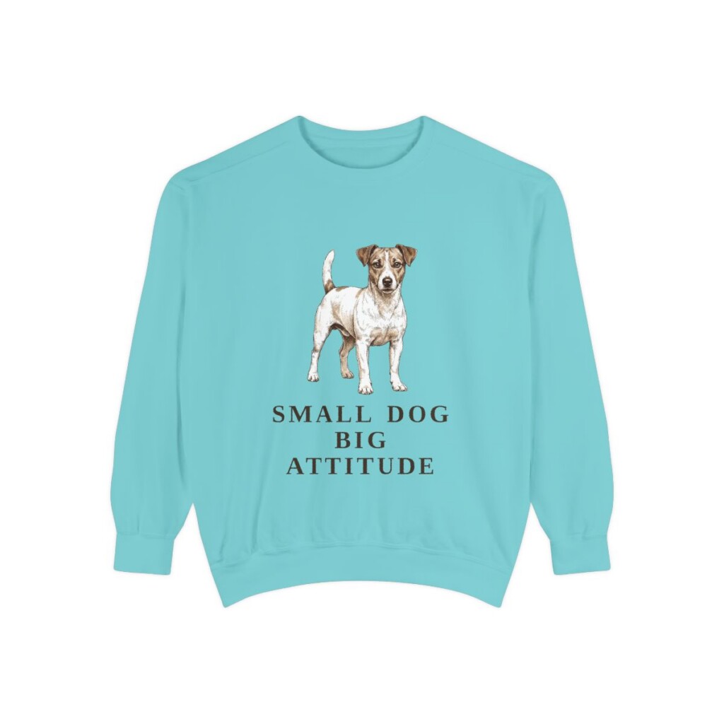 Jack Russell Terrier Humor Sweatshirt, Chalky Mint, front view