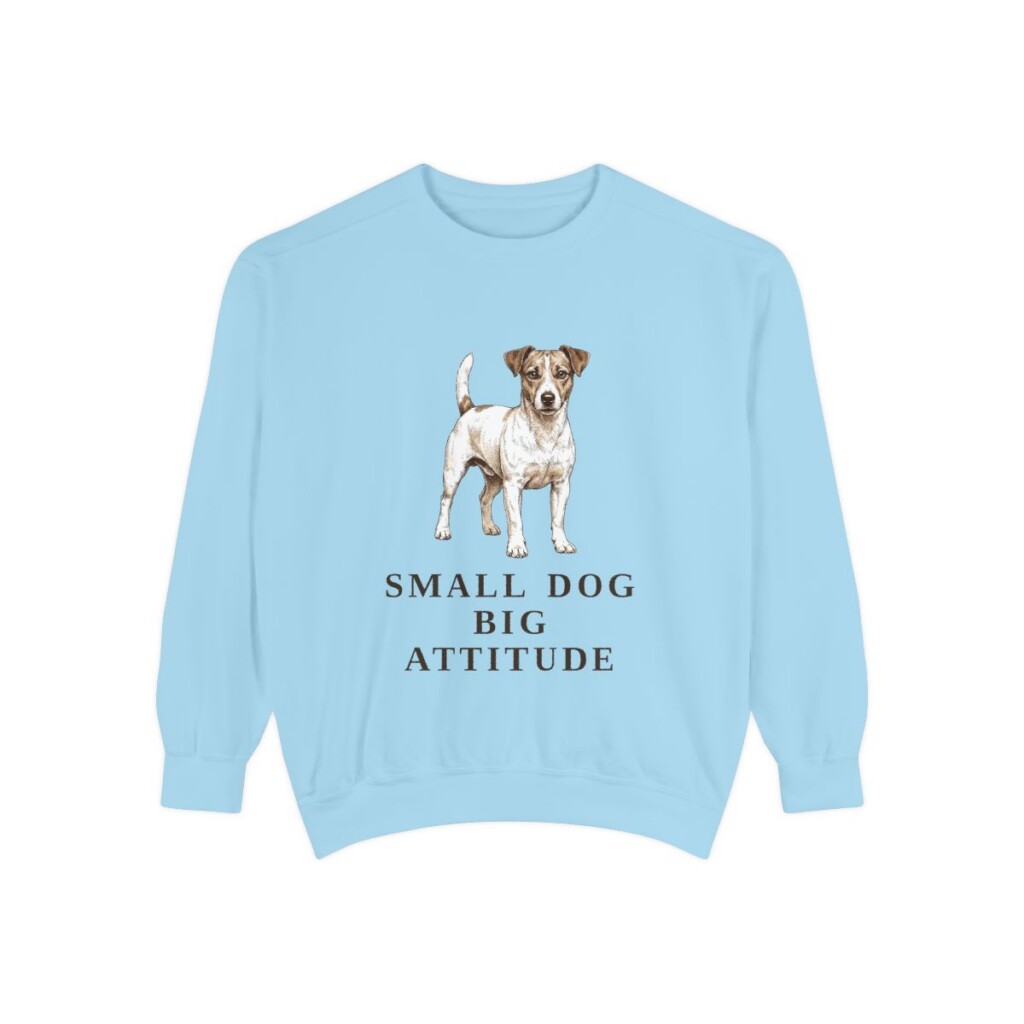 Jack Russell Terrier Humor Sweatshirt, Chambray, front view