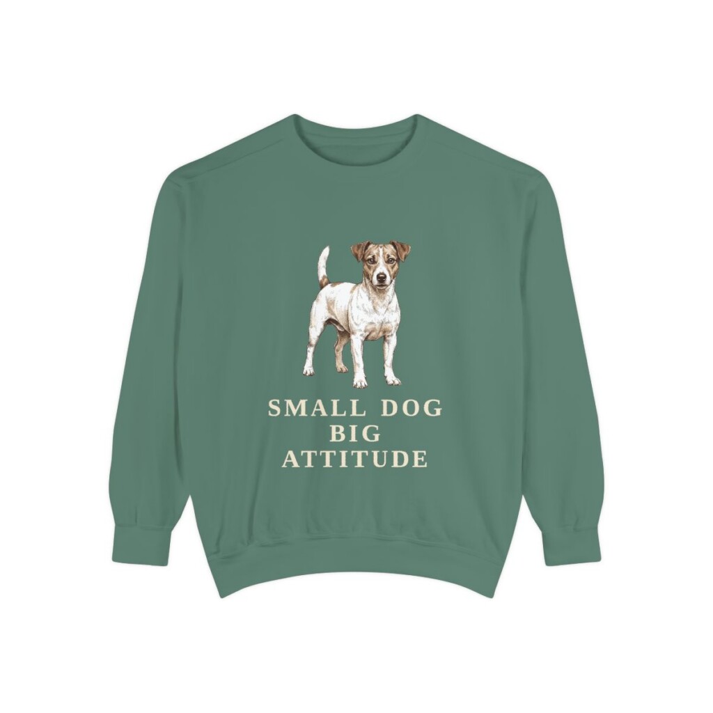 Jack Russell Terrier Humor Sweatshirt, Light Green, front view