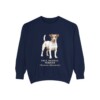 jack-russell-terrier-sweatshirt-latin-true-navy-1 Jack Russell Terrier Latin Sweatshirt, True Navy, front view