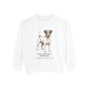 Jack Russell Terrier Latin Sweatshirt, White, front view