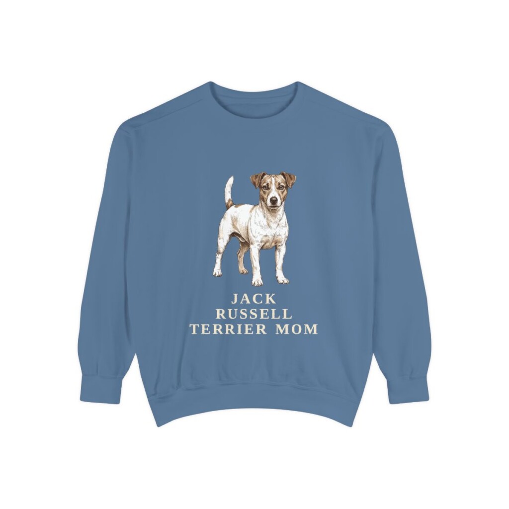 Jack Russell Terrier Mom Sweatshirt, Blue Jean, front view
