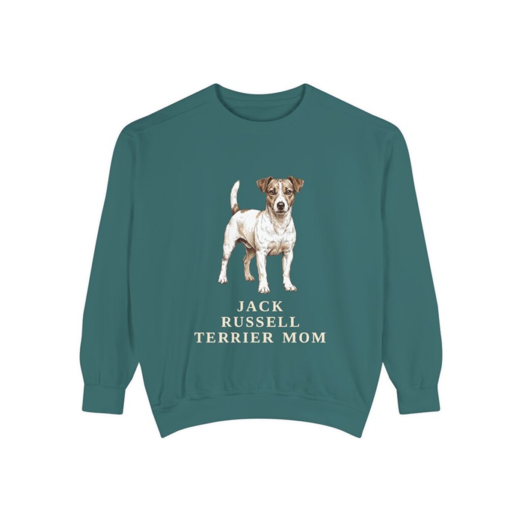 Jack Russell Terrier Mom Sweatshirt, Blue Spruce, front view