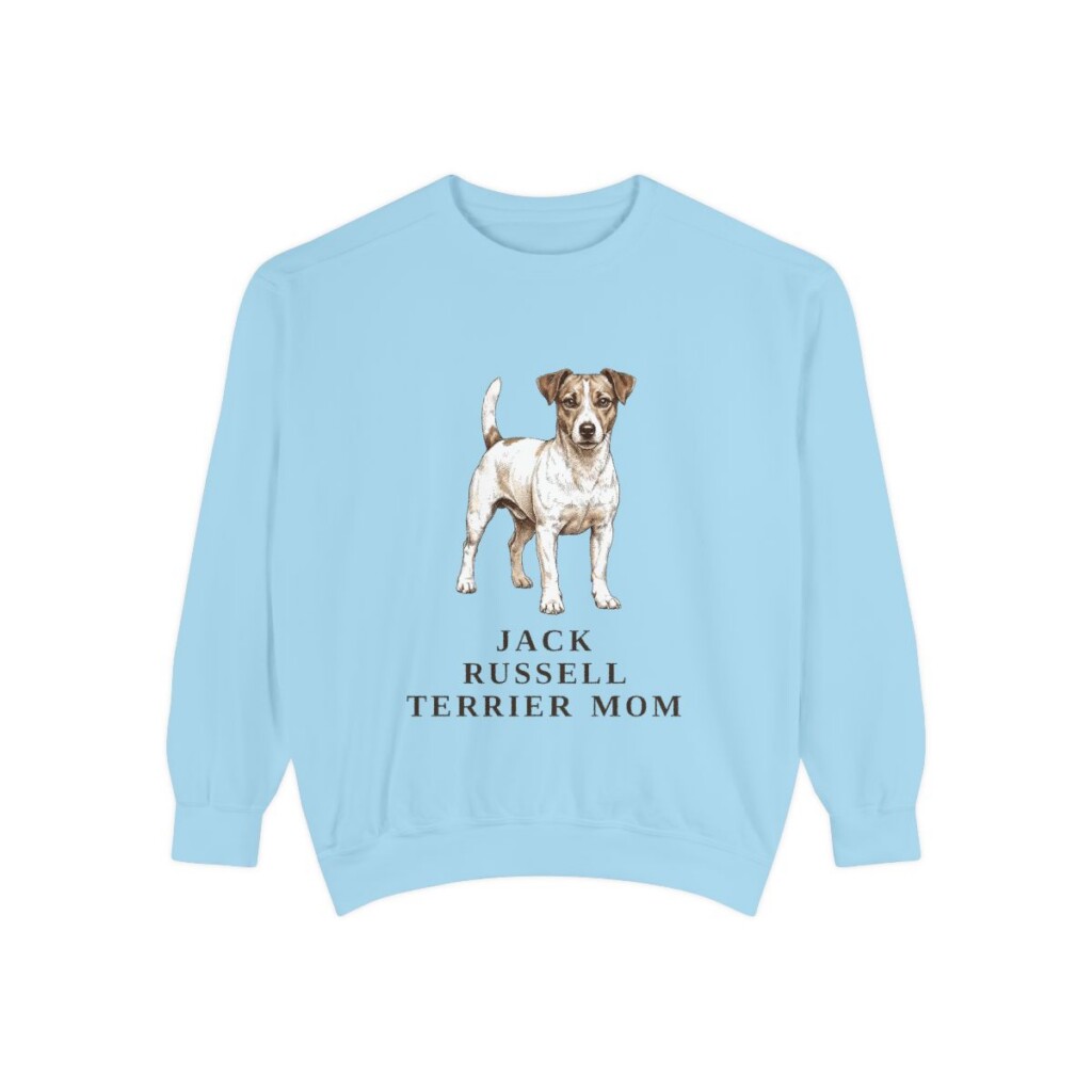 Jack Russell Terrier Mom Sweatshirt, Chambray, front view