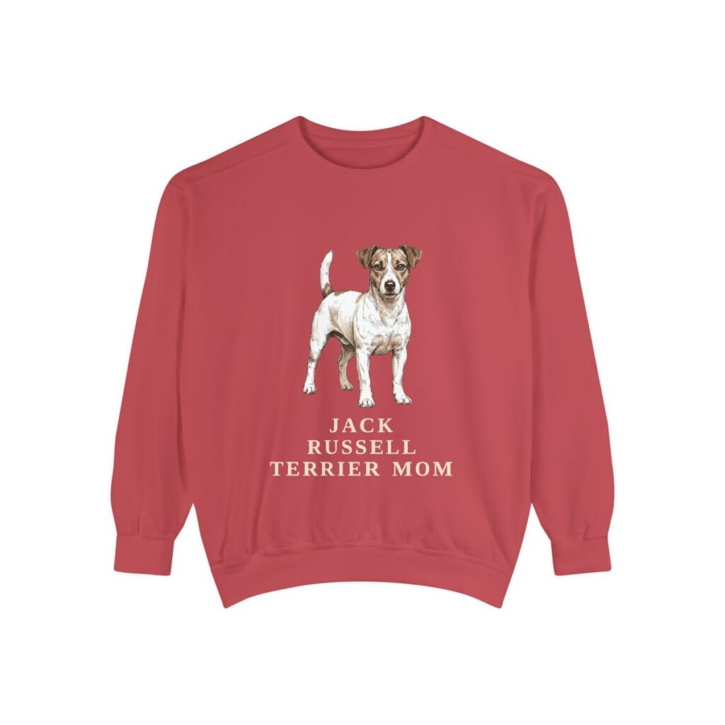 Jack Russell Terrier Mom Sweatshirt, Crimson, front view