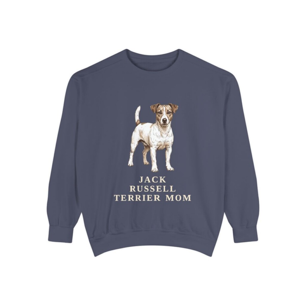 Jack Russell Terrier Mom Sweatshirt, Denim, front view