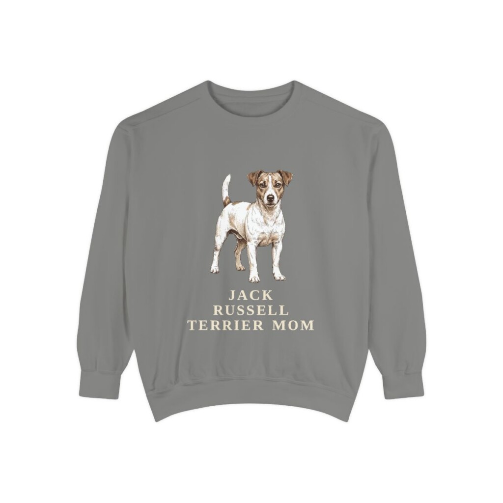Jack Russell Terrier Mom Sweatshirt, Grey, front view