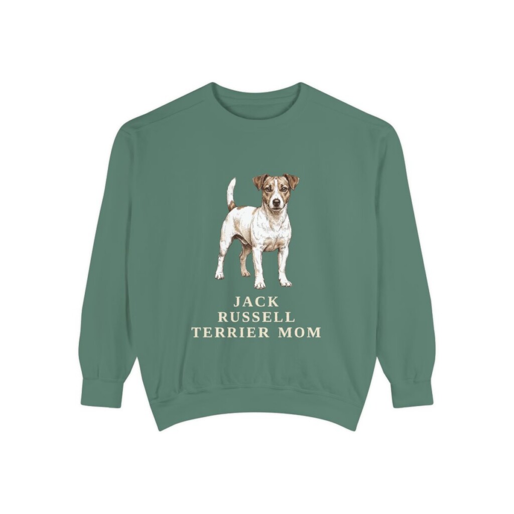 Jack Russell Terrier Mom Sweatshirt, Light Green, front view