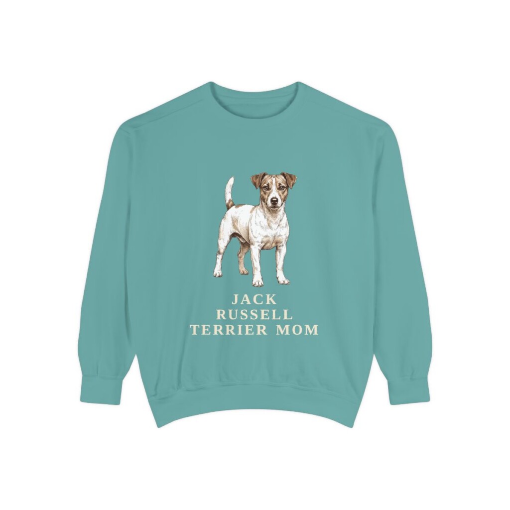 Jack Russell Terrier Mom Sweatshirt, Seafoam, front view