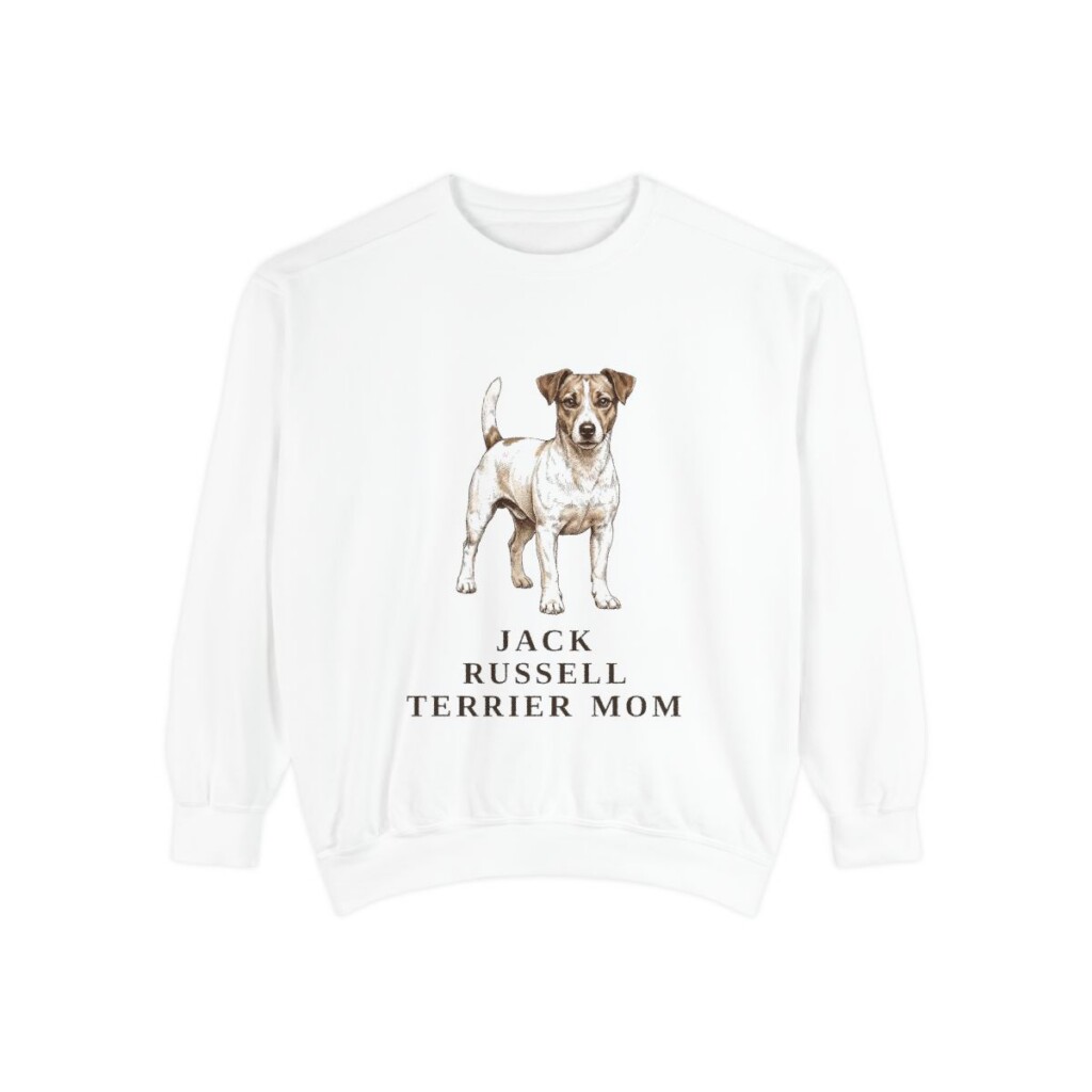 Jack Russell Terrier Mom Sweatshirt, White, front view