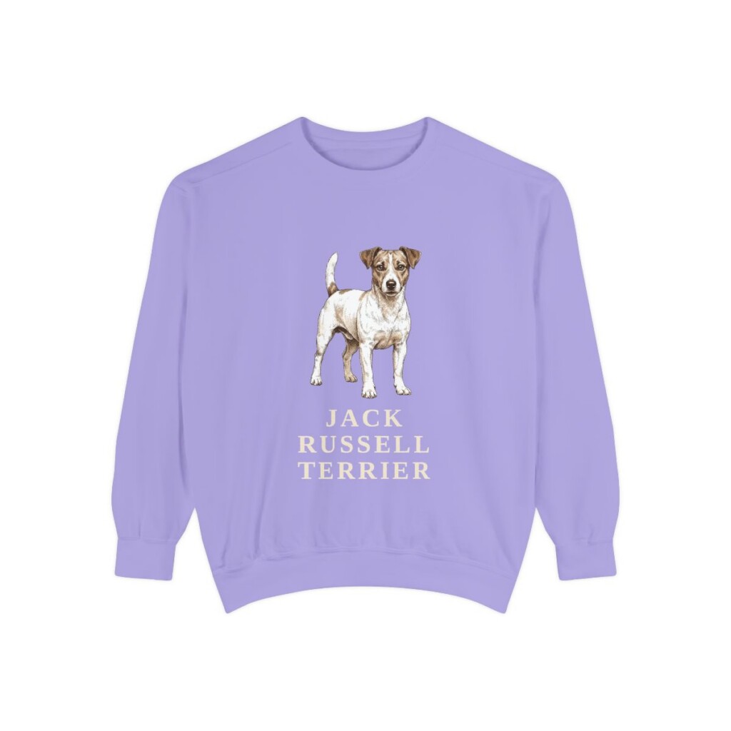 jack-russell-terrier-sweatshirt-violet Jack Russell Terrier Sweatshirt, Violet, front view