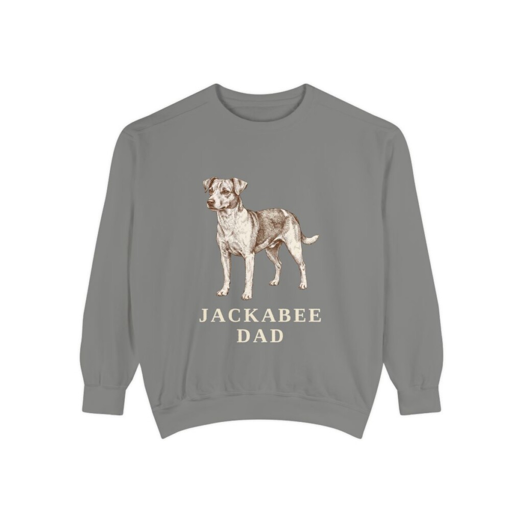 Jackabee Dad Sweatshirt, Grey, front view