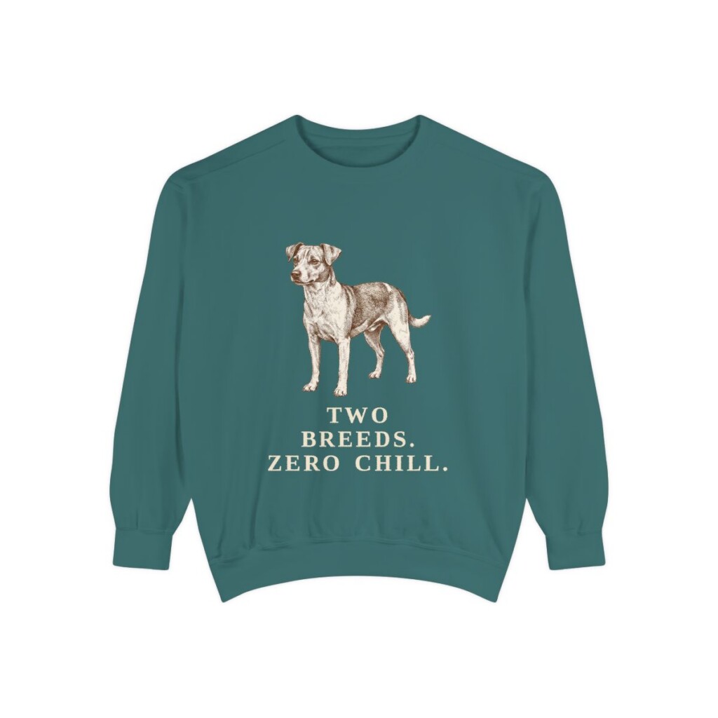 Jackabee Humor Sweatshirt, Blue Spruce, front view