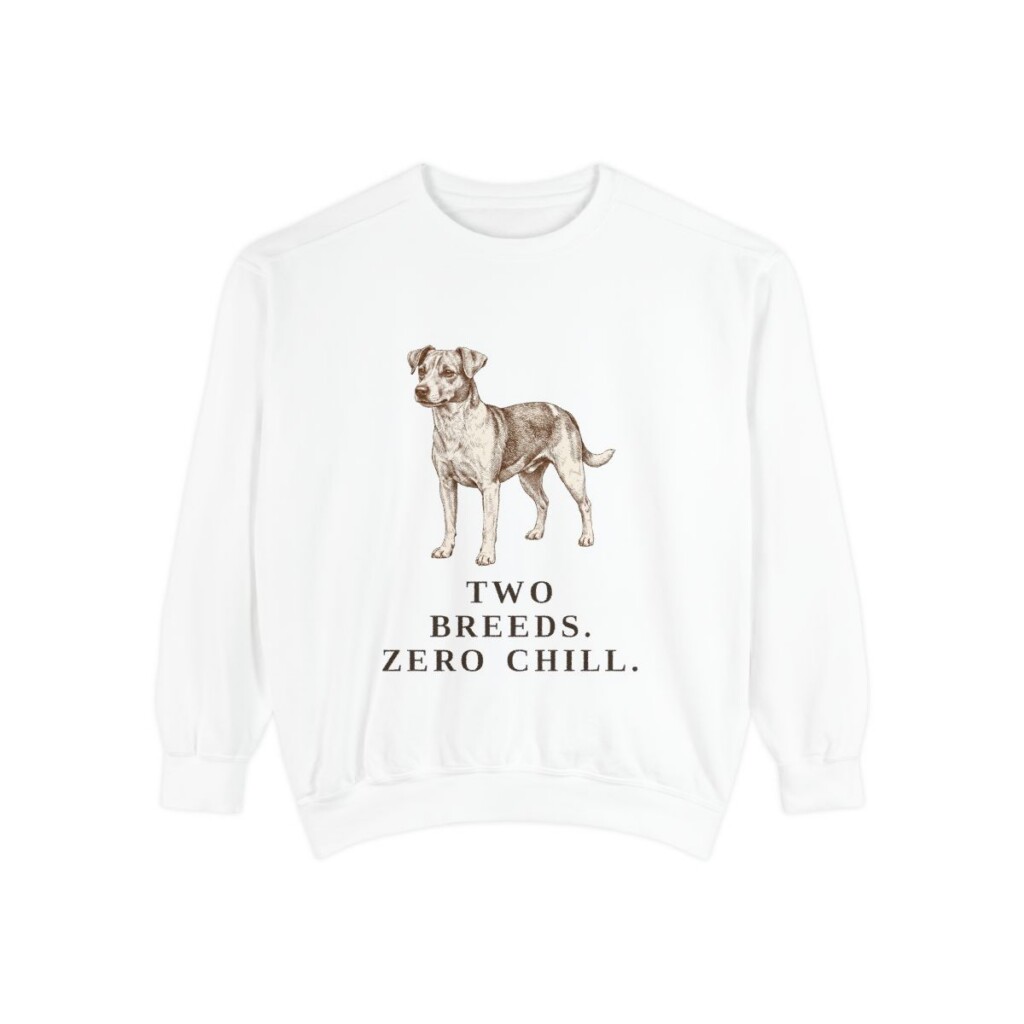 Jackabee Humor Sweatshirt, White, front view