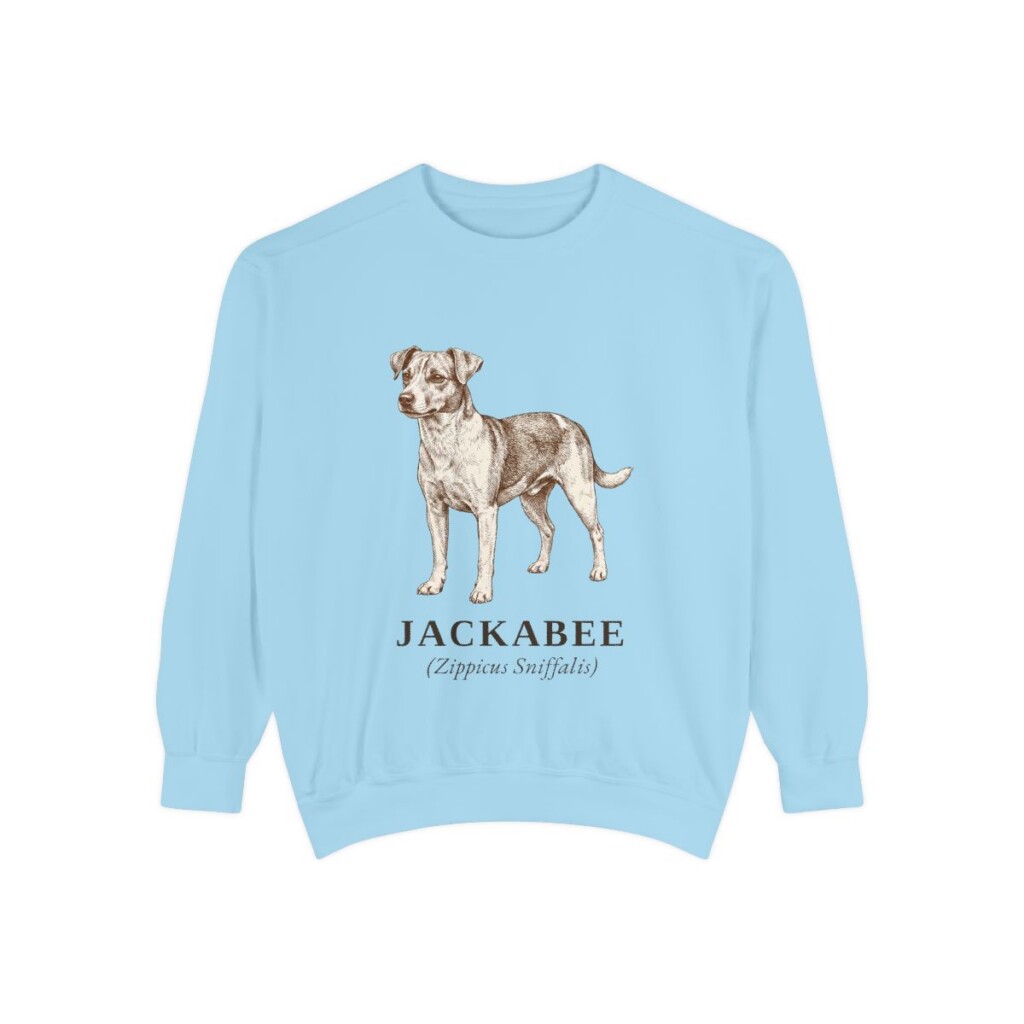 Jackabee Latin Sweatshirt, Chambray, front view