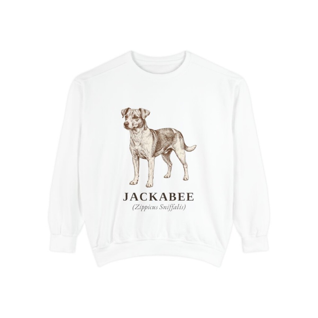 Jackabee Latin Sweatshirt, White, front view