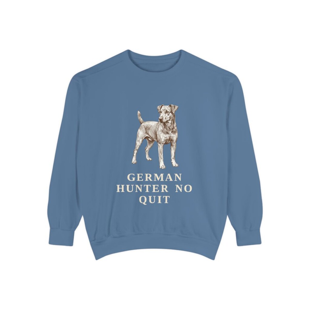 Jagdterrier Humor Sweatshirt, Blue Jean, front view