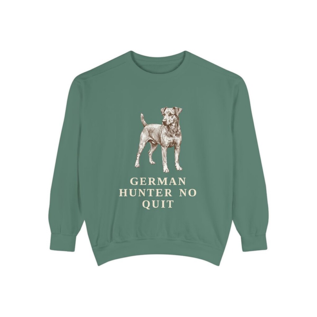 Jagdterrier Humor Sweatshirt, Light Green, front view