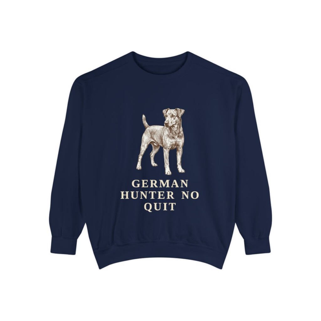 Jagdterrier Humor Sweatshirt, True Navy, front view