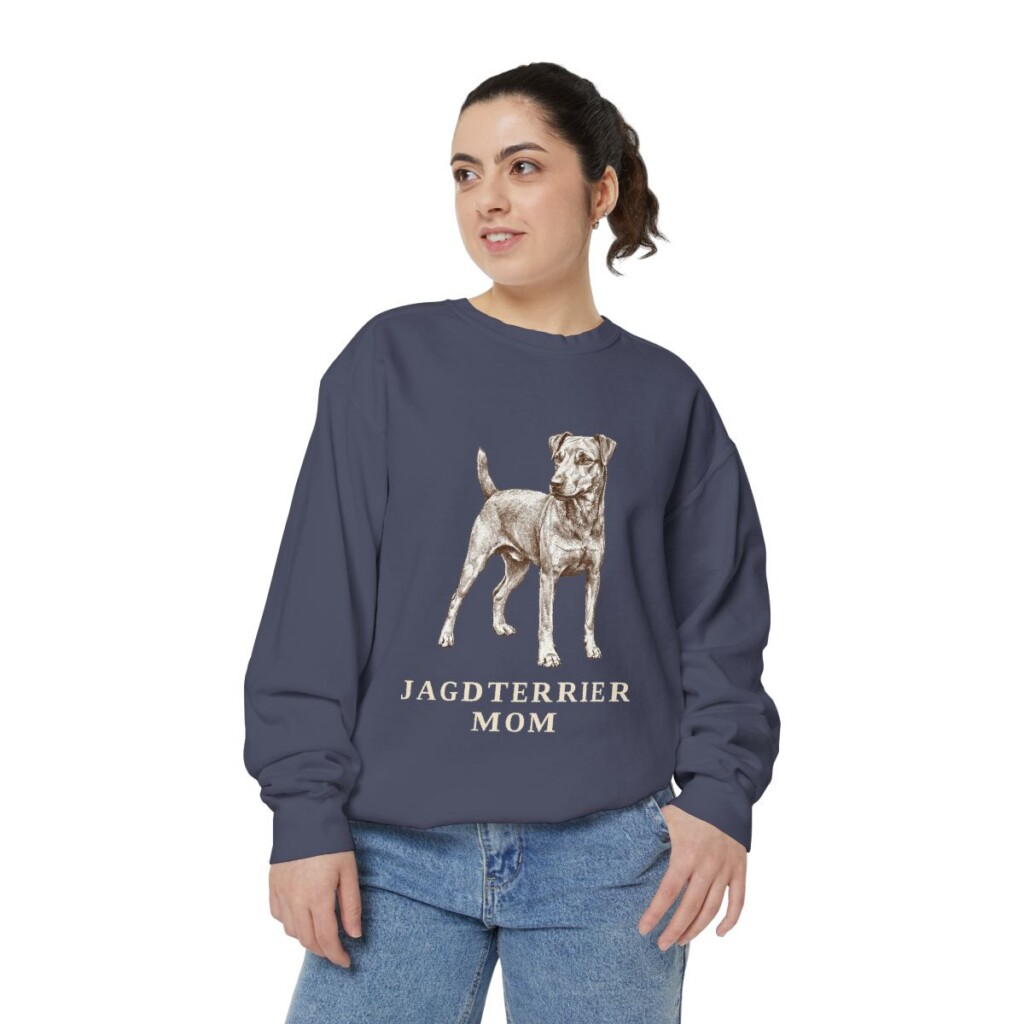Jagdterrier Mom Sweatshirt, Denim, person 2 front