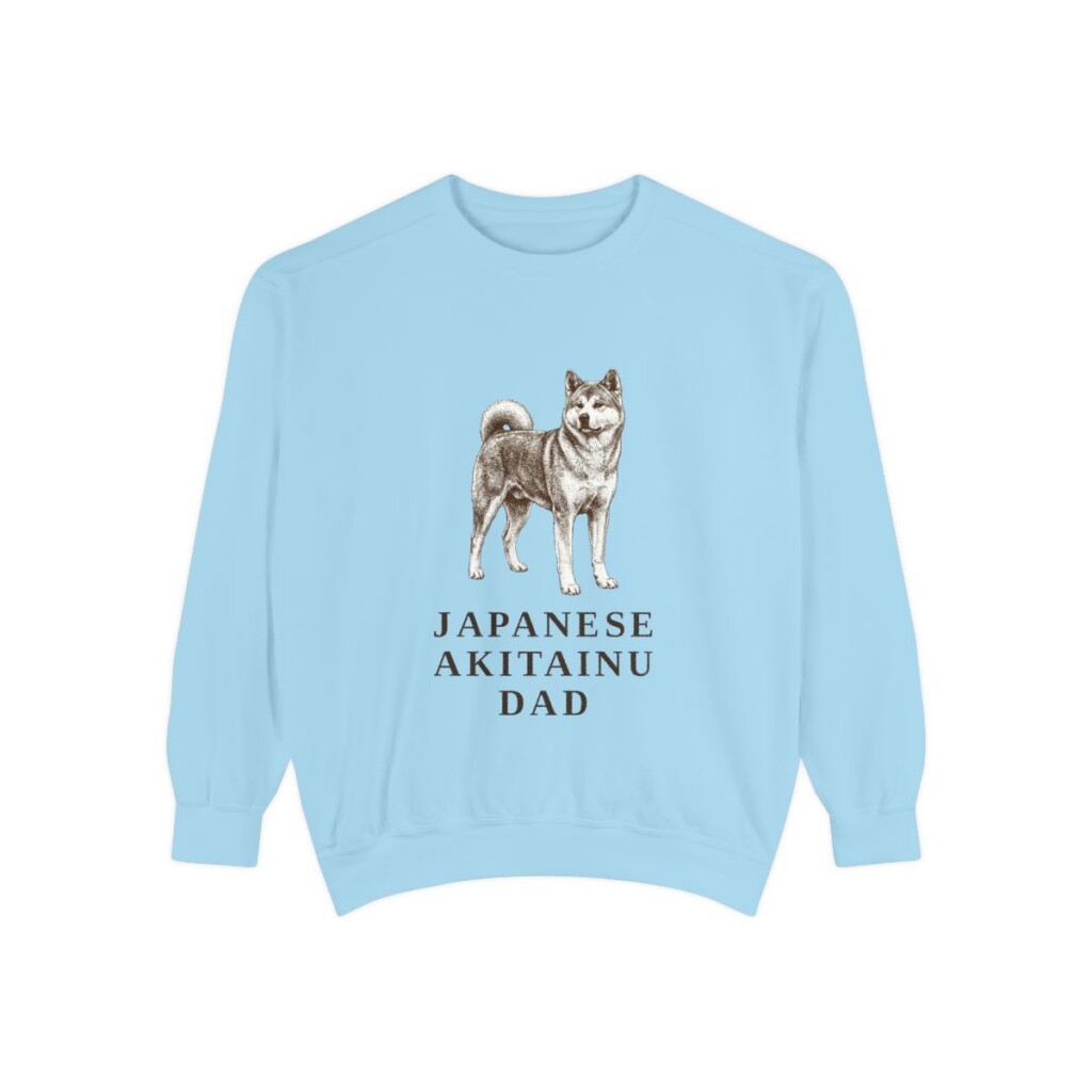 japanese-akitainu-sweatshirt-dad-chambray Japanese Akitainu Dad Sweatshirt, Chambray, front view