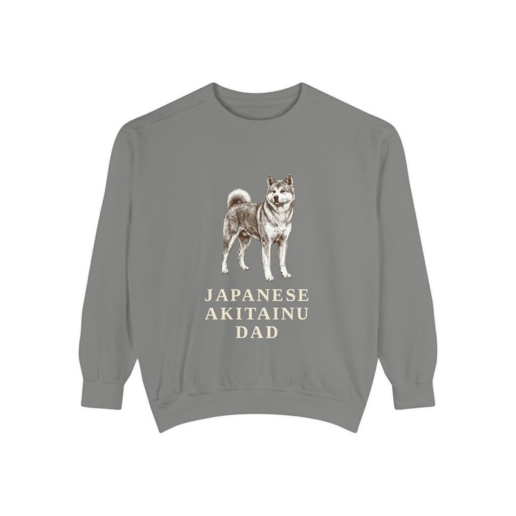 japanese-akitainu-sweatshirt-dad-grey Japanese Akitainu Dad Sweatshirt, Grey, front view