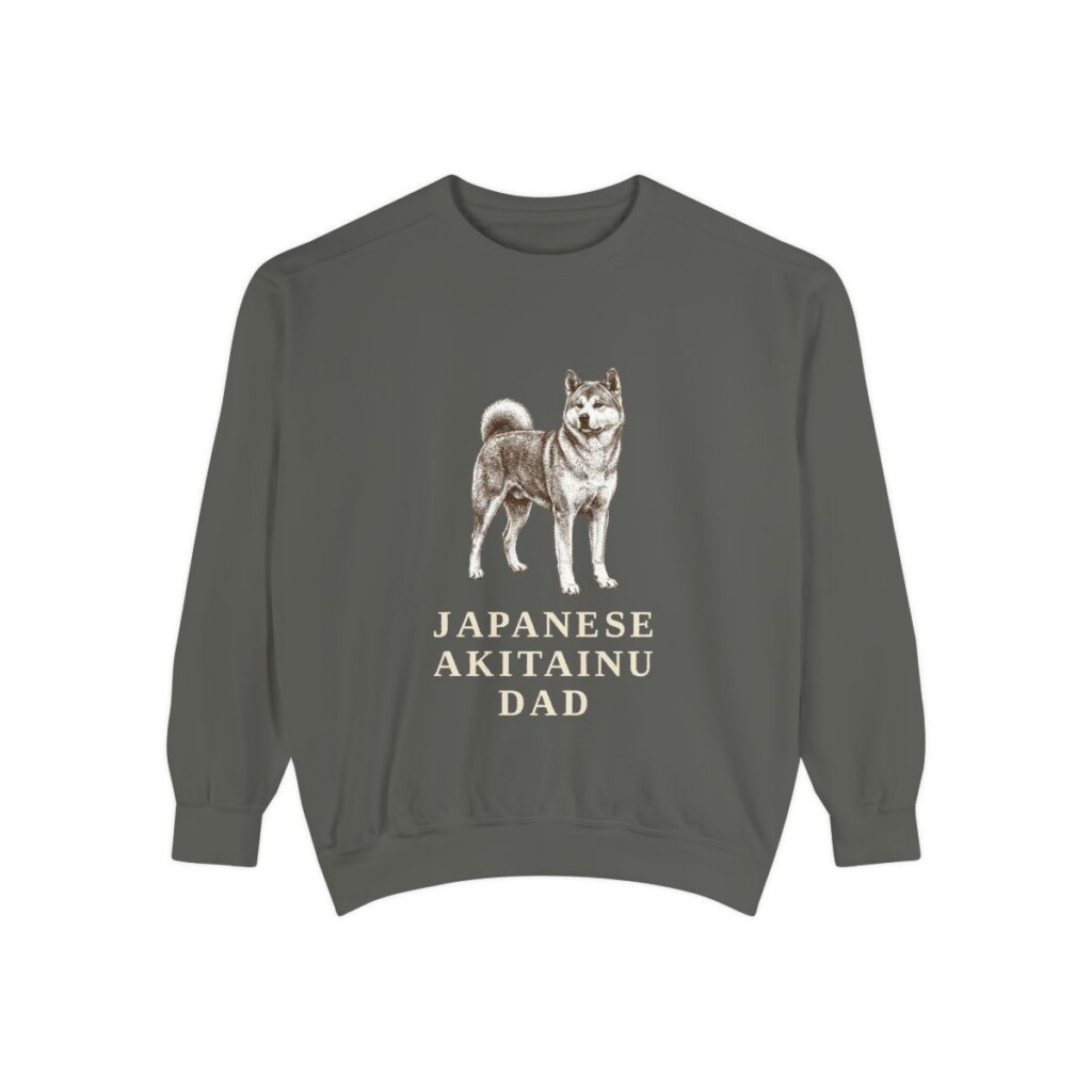 japanese-akitainu-sweatshirt-dad-pepper Japanese Akitainu Dad Sweatshirt, Pepper, front view