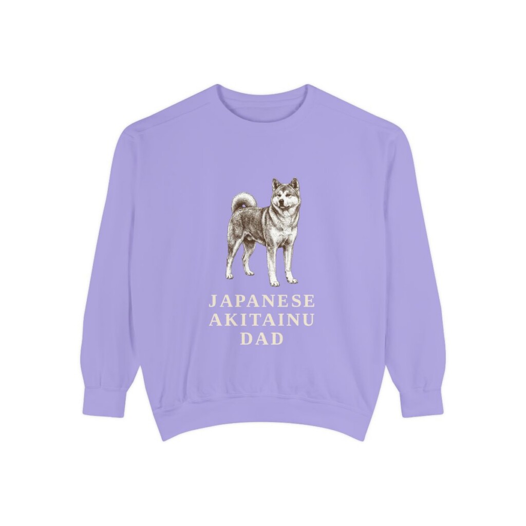 japanese-akitainu-sweatshirt-dad-violet Japanese Akitainu Dad Sweatshirt, Violet, front view