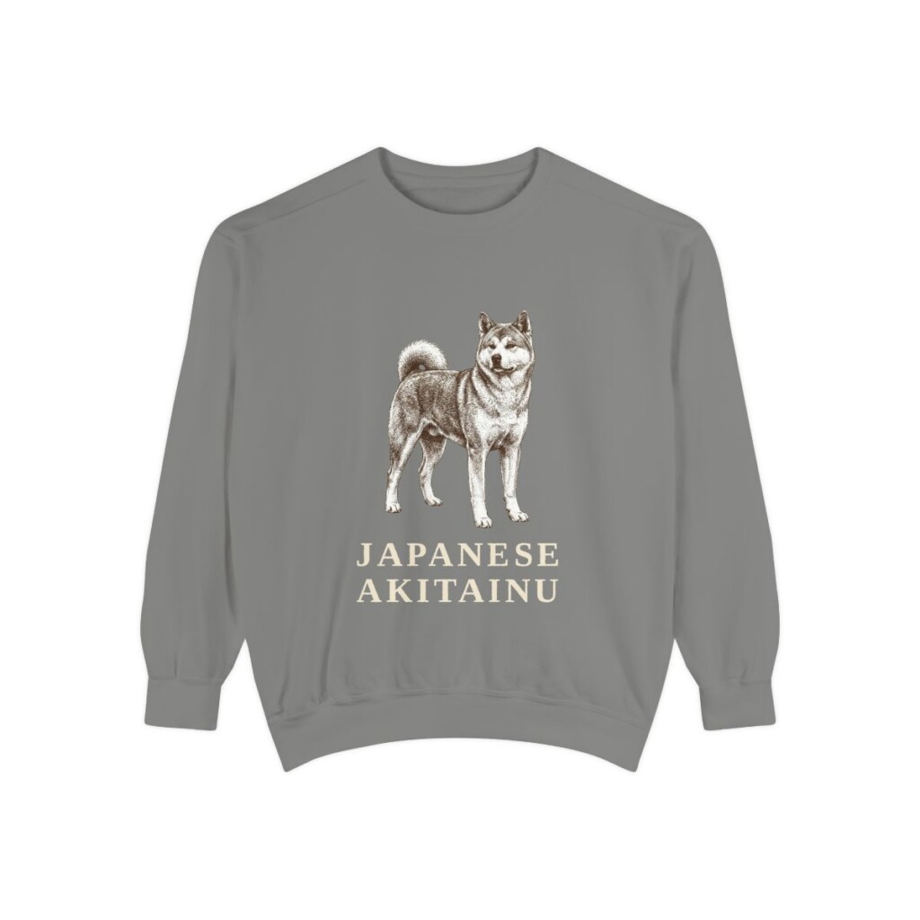 Japanese Akitainu Sweatshirt, Grey, front view