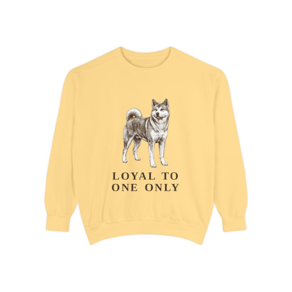 Japanese Akitainu Humor Sweatshirt, Butter, front view