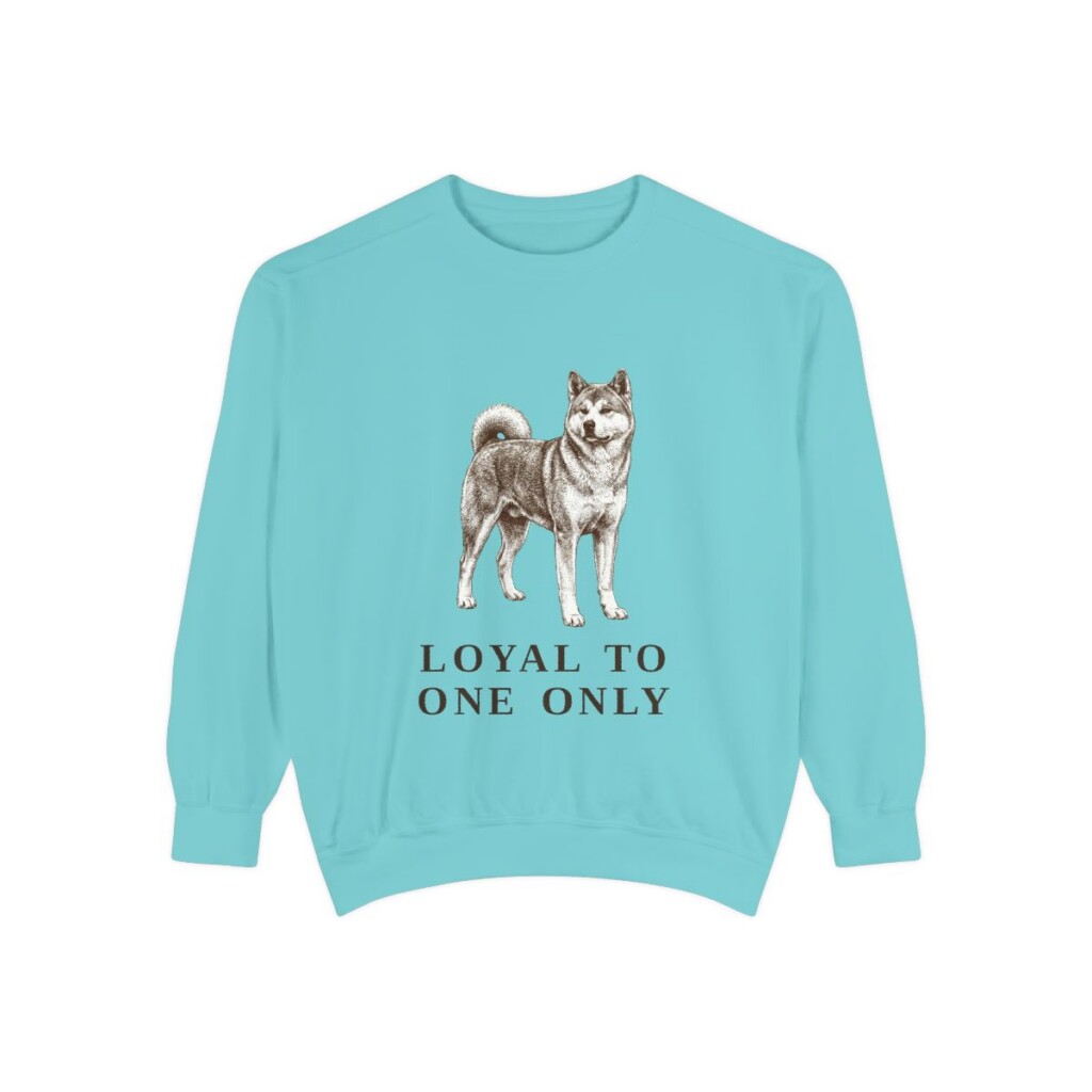 Japanese Akitainu Humor Sweatshirt, Chalky Mint, front view