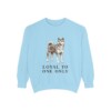 Japanese Akitainu Humor Sweatshirt, Chambray, front view