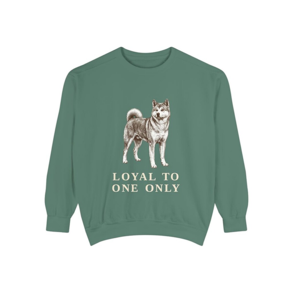Japanese Akitainu Humor Sweatshirt, Light Green, front view