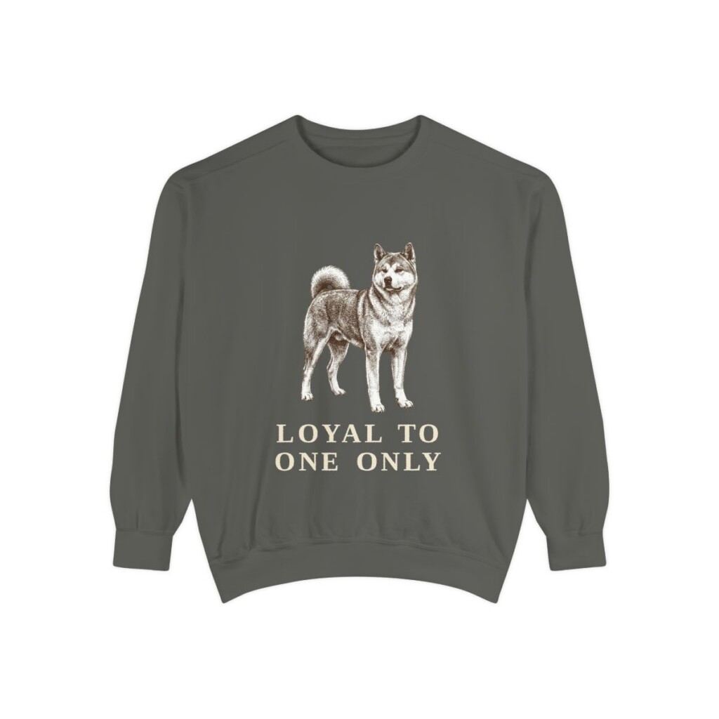 Japanese Akitainu Humor Sweatshirt, Pepper, front view