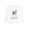 Japanese Akitainu Humor Sweatshirt, White, front view