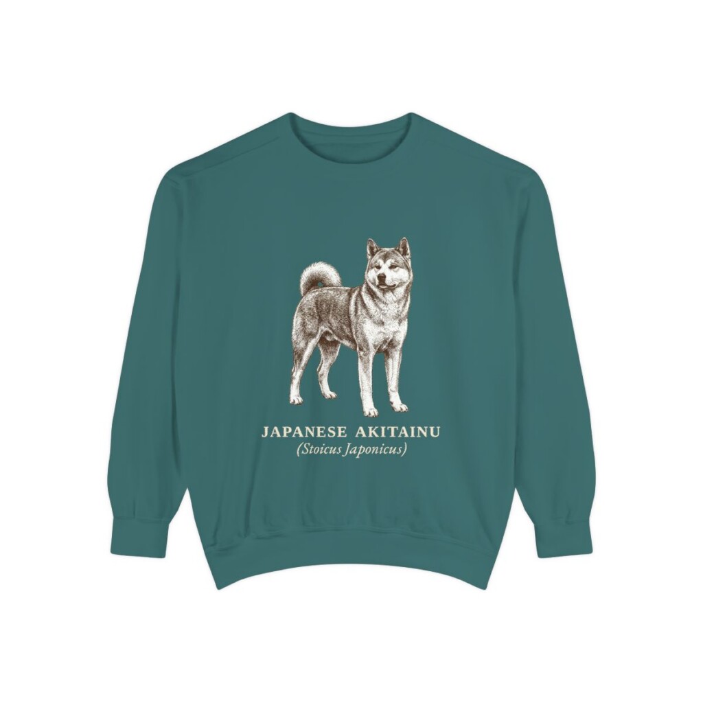 Japanese Akitainu Latin Sweatshirt, Blue Spruce, front view