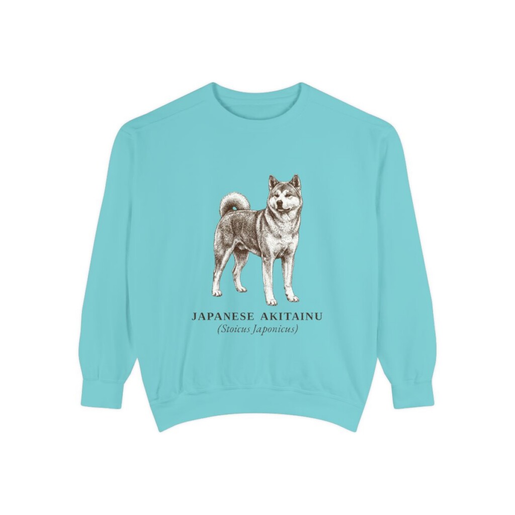 Japanese Akitainu Latin Sweatshirt, Chalky Mint, front view
