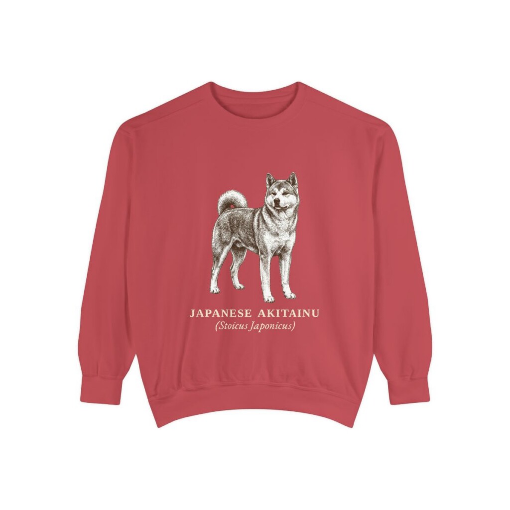 Japanese Akitainu Latin Sweatshirt, Crimson, front view